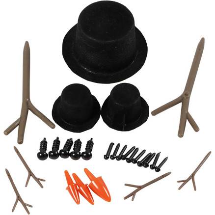Tilbehør Til Snemænd, Str. 2,3-7 Cm, 3sæt/ 1 Pk. - Diverse