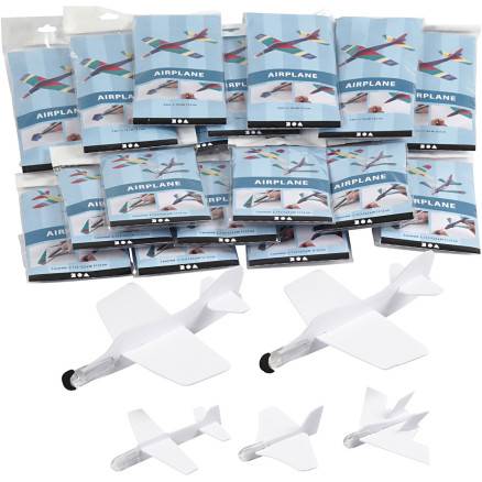 Flyvemaskiner, L: 11,5-19 Cm, B: 11-17,5 Cm, Hvid, 50 Stk./ 1 Pk. - Diverse