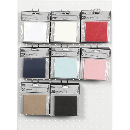 Bordkort, Str. 9x4 Cm, 220 G, Ass. Farver, 8x10pk./ 1 Pk. - Happy Moments