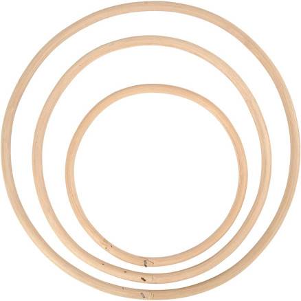 Bambusring, Diam. 15,3+20,3+25,5 Cm, 3stk./ 1 Sæt - Diverse