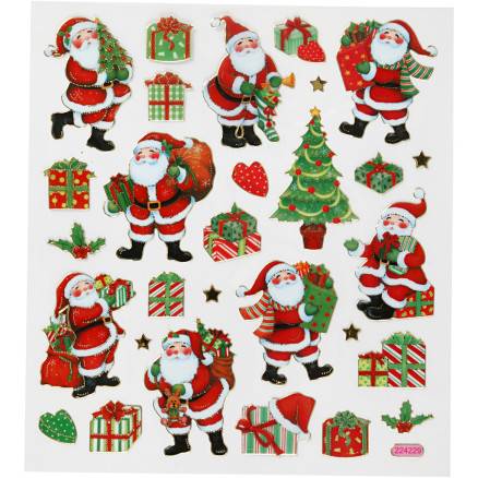 Stickers, Klassiske Julefigurer, Ark 15x16,5 Cm, 1 Ark - Diverse