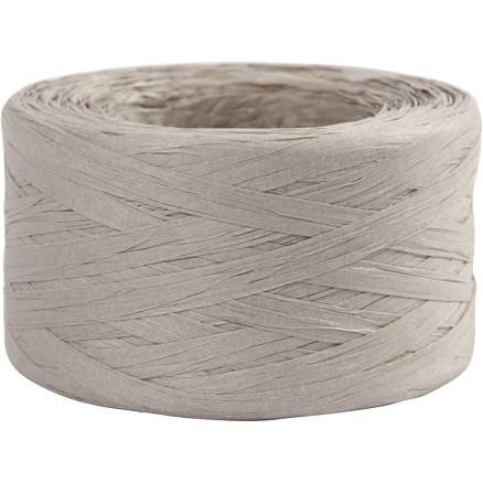 Raffia Papirgarn, B: 7-8 Mm, Lys Grå, 100m/ 1 Rl. - Diverse