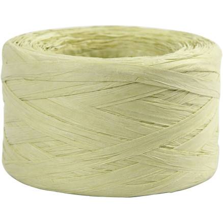 Raffia Papirgarn, B: 7-8 Mm, Lys Grøn, 100m/ 1 Rl. - Diverse