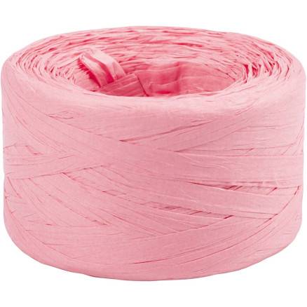 Raffia Papirgarn, B: 7-8 Mm, Lys Rosa, 100m/ 1 Rl. - Diverse