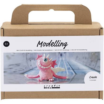 Mini Diy Kit Modellering, Monster Sally, Lys Pink, 1 Pk. - Diverse