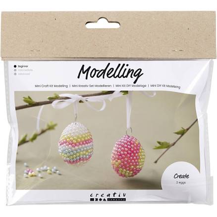 Mini Diy Kit Modellering, Perleæg, Pastelfarver, 1 Pk. - Diverse