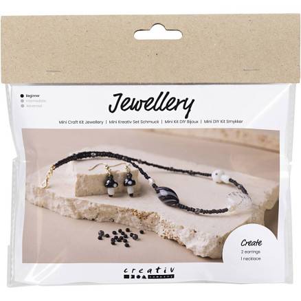 Mini Diy Kit Smykker, Chunky Halskæde, Sort Harmoni, 1 Pk. - Diverse