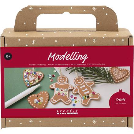 Diy Kit Modellering, Småkagefigurer, Mellem Brun, 1 Pk. - Diverse