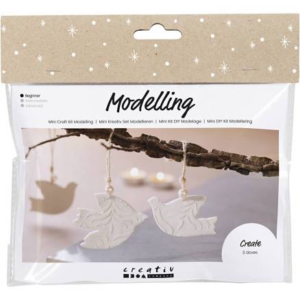 Mini Diy Kit Modellering, Duer, Off White, 1 Pk. - Diverse