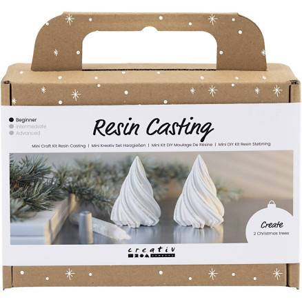Mini Diy Kit Resin Støbning, Juletræer, Hvid, 1 Pk. - Diverse