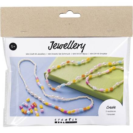 Mini Diy Kit Smykker, Halskæde Og Armbånd, Ass. Farver, 1 Pk. - Diverse