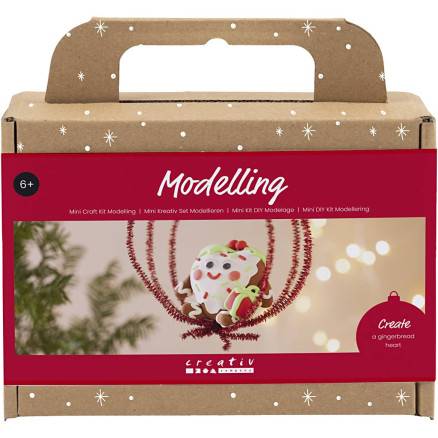 Mini Diy Kit Modellering, Hjerteformet Julefigur, Ass. Farver, 1 Pk. - Diverse