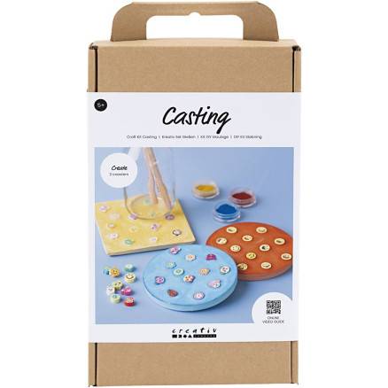 Diy Kit Støbning, Platter, Blå, Rød, Gul, 1 Pk. - Diverse