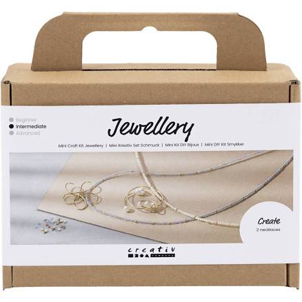 Mini Diy Kit Smykker, Halskæde Med Wirevedhæng, Forgyldt, 1 Pk. - Diverse