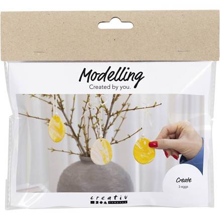 Mini Diy Kit Modellering, æg, Lys Gul, Pastelfarver, 1 Pk. - Diverse