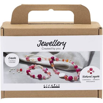 Mini Diy Kit Smykker, Halskæde Og Armbånd, Pink, 1 Pk. - Diverse