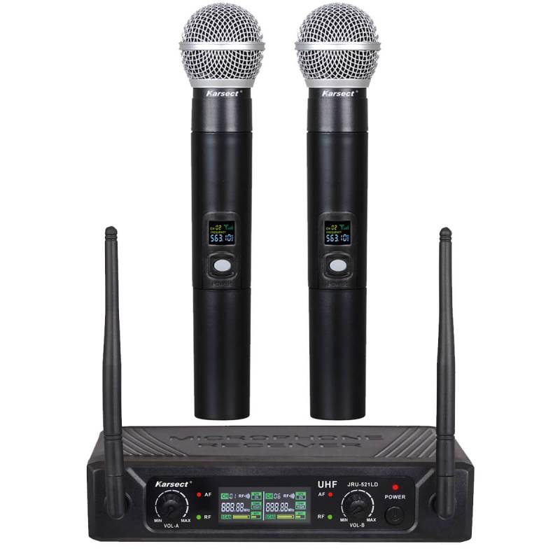 Karsect Jru-521ld/Ht-527c Trådløst 2 X Håndholdt Mikrofon-Sæt