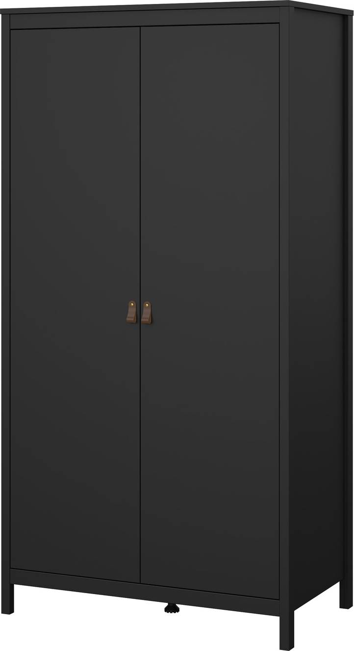 Garderobeskab Vesterholm Lunor 2-Dørs, Mat Sort H199ã—b102ã—d58 Cm, Fsc-Certificeret, 5 Hylder & Tøjstang