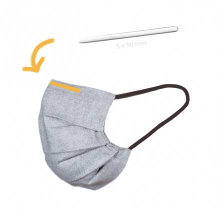 Næsebøjle/Næseklemme Til Mundbind/Masker Med Lim Aluminium Sølv 5x90mm - 10 Stk - Diverse