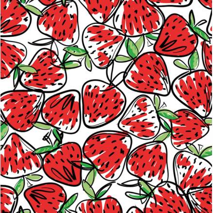 Bomuldsjersey Print Stof 150 Cm 050 Jordbær - 50cm - Balsløw