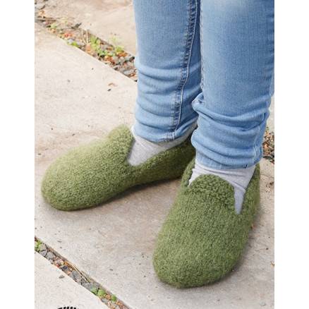 Mossy Dance By Drops Design - Filtede Tøfler Strikkeopskrift Str. 26-43 - Drops - Garnstudio