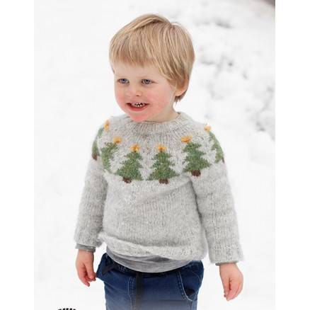 Merry Treesâ by Drops Design - Bluse Strikkeopskrift Str. 2-14 år - Drops - Garnstudio