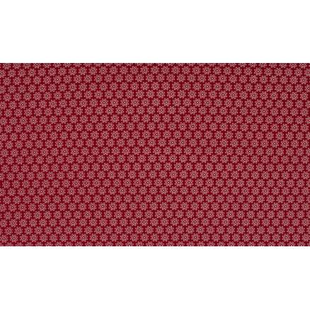 Minimals Bomuldspoplin Stof Print 218 Daisy Bordeaux 145cm - 50cm - Diverse