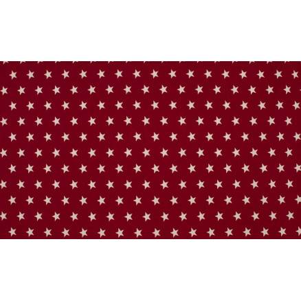 Minimals Bomuldspoplin Stof Print 118 Star Bordo 145cm - 50cm - Diverse