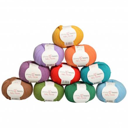 Infinity Hearts Baby Merino Garnpakke 06 Stærke Farver - 10 Stk