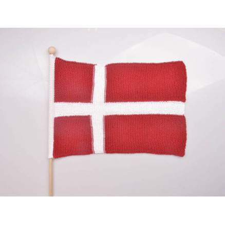 Dannebrogsflag Af Rito Krea - Flag Strikkeopskrift 20x30cm