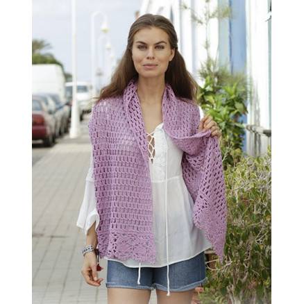 French Lavenderâ by Drops Design - Stola Hækleopskrift 157x36 Cm. - Drops - Garnstudio