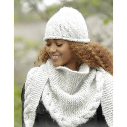 Winter Cozy By Drops Design - Hue Og Sjal Strikkeopskrift Str. S/M - L/Xl Og 165x45 Cm - Drops - Garnstudio