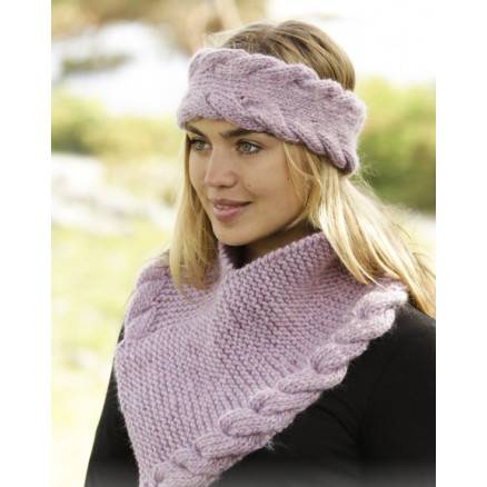 Braided Warmth By Drops Design - Pandebånd Og Hals Strikkeopskrift S/M - M/L - Drops - Garnstudio