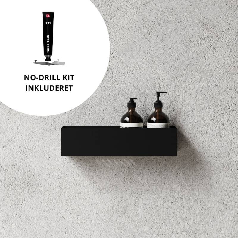 Brusehylde 40cm + No-Drill Monteringssæt - Nichba