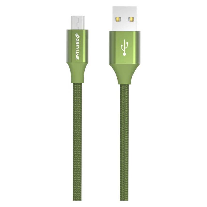 Greylime Braided Usb-A Til Micro Usb Kabel Grøn 1m