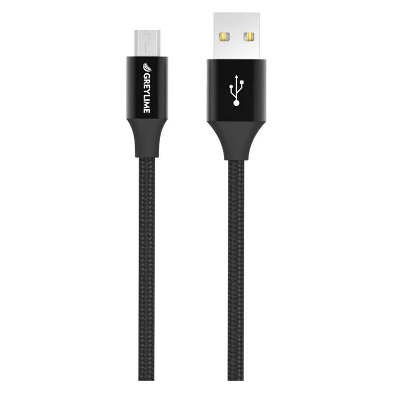 Greylime Braided Usb-A Til Micro Usb Kabel Sort 1m