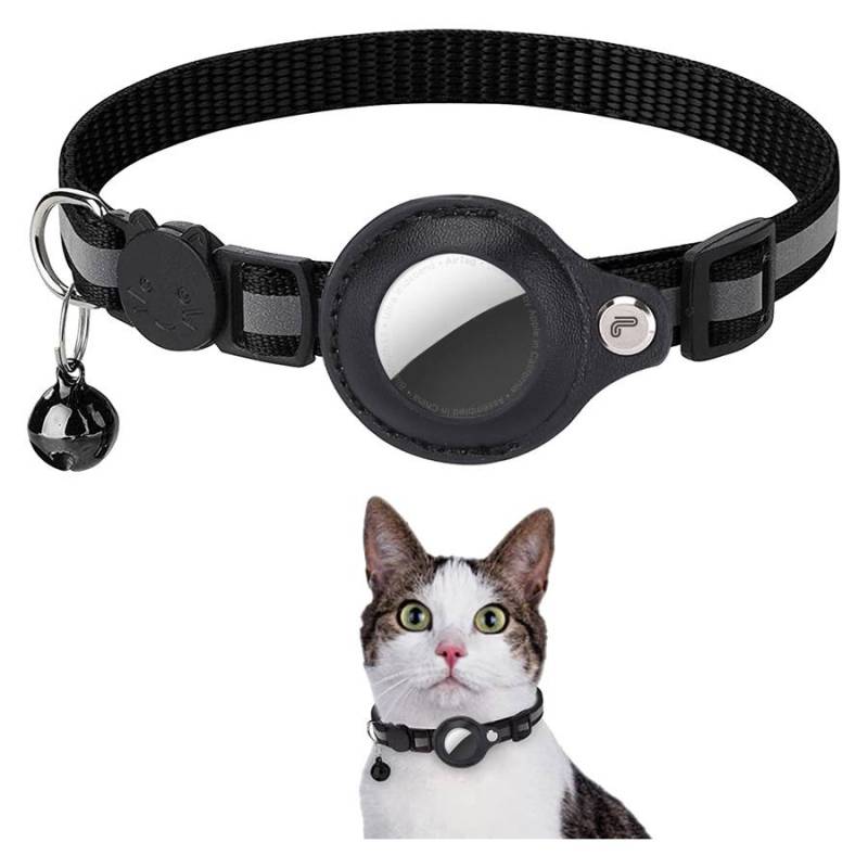 Lippa Halsbånd Til Katte For Airtag Og Smart-Finder, 22-32cm, Sort
