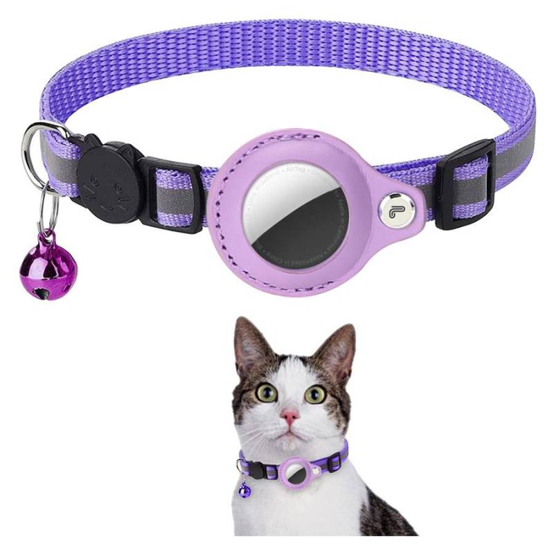 Lippa Halsbånd Til Katte For Airtag Og Smart-Finder, 22-32cm, Lilla