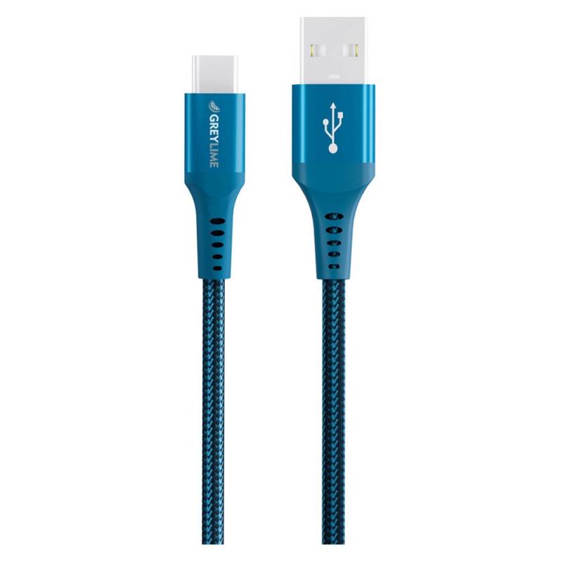 Greylime Braided Usb-A Til Usb-C Kabel Blå, 0,5 M
