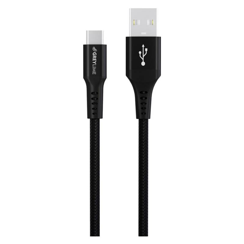 Greylime Braided Usb-A Til Usb-C Kabel Sort, 0,5 M