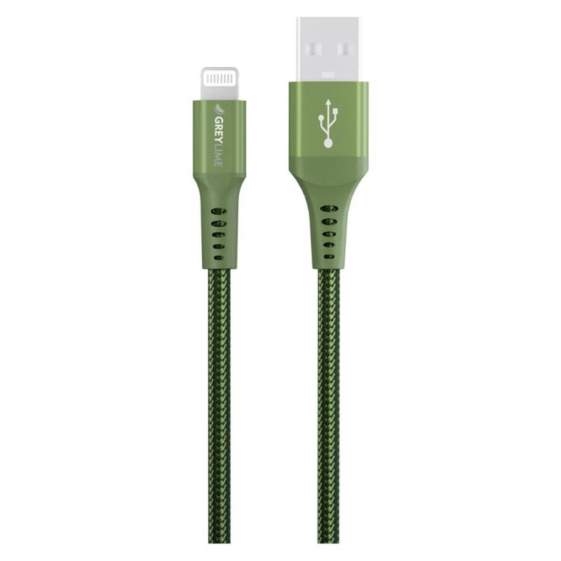 Greylime Braided Usb-A Til Lightning Kabel Grøn, 0,5 M