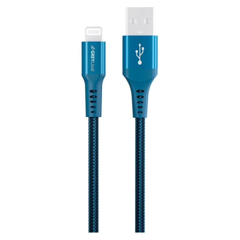 Greylime Braided Usb-A Til Lightning Kabel Blå, 3 M