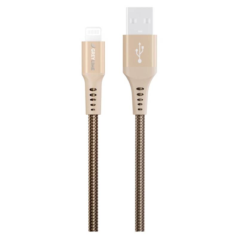 Greylime Braided Usb-A Til Lightning Kabel Beige, 3 M