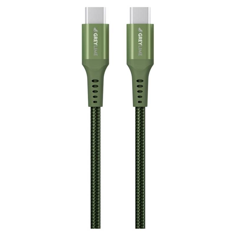 Greylime Braided Usb-C Til Usb-C 60w Kabel Grøn, 0,5 M