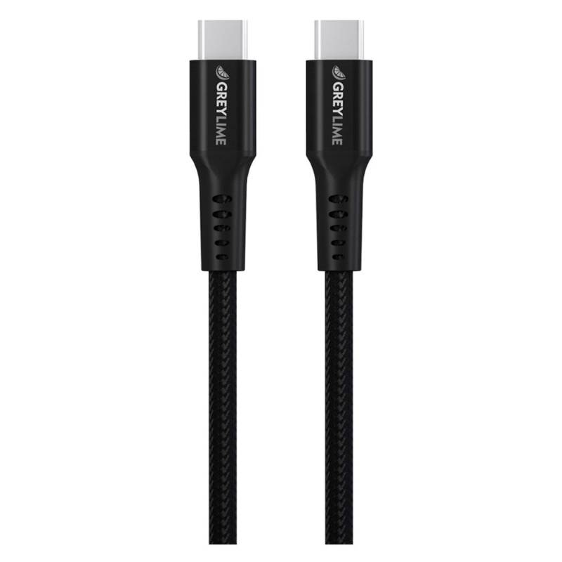 Greylime Braided Usb-C Til Usb-C 60w Kabel Sort, 0,5 M