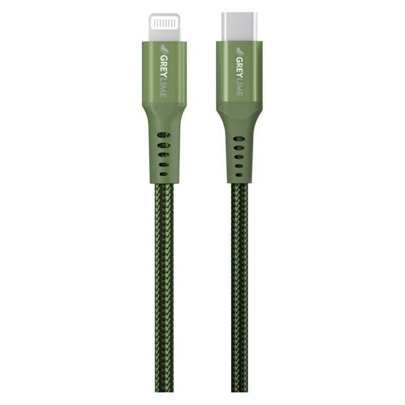Greylime Braided Usb-C Til Lightning Kabel Grøn, 3 M
