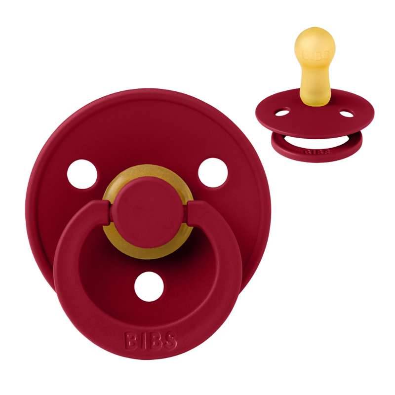 Bibs Rund Colour Sut - Str. 2 - Naturgummi - Ruby