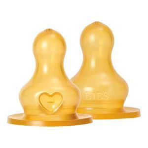 Bibs Baby Bottle Nipple Round Latex Slow Flow - 2 Stk.