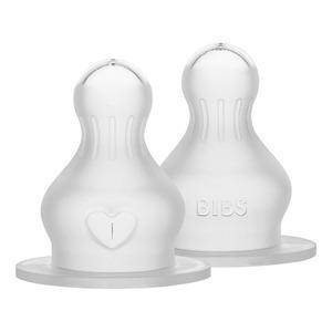 Bibs Baby Bottle Nipple Round Silicone Slow Flow - 2 Stk.