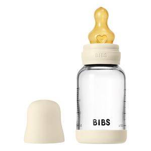 Bibs Bottle - Sutteflaskesæt - Glas - Latex/Slow Flow/Rund - 120 Ml. - Ivory